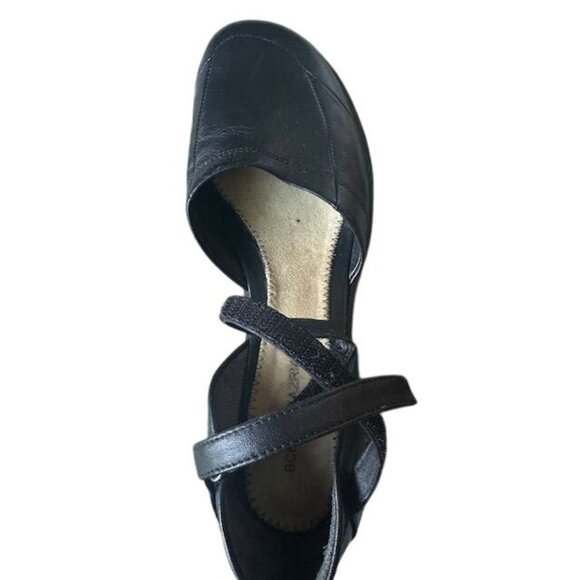 BCBG Maxazria Blk Vegan Leather Ballet Core Ankle Strap Chunky Platform Shoes 8M - Picture 5 of 7